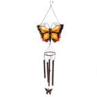 Yellow Butterfly Windchime - 81cm Hanging  Garden Sun Catcher Wind Chimes